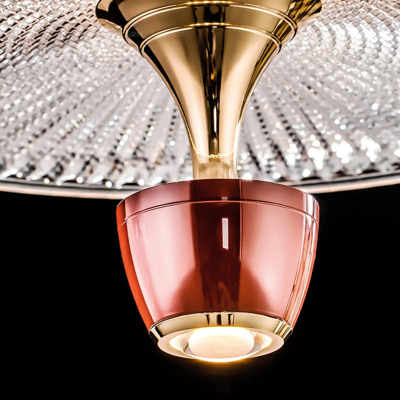 Luxury Crystal Disc Pendant Light – Modern Gold Ceiling Chandelier