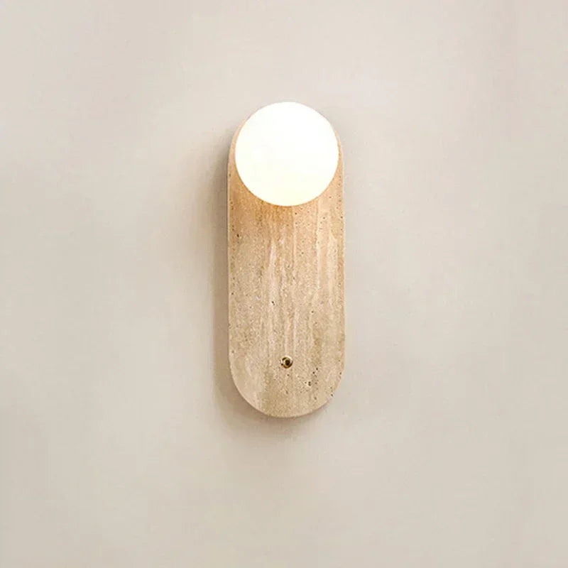 Wabi-Sabi Ceramic Wall Light – Japanese Minimalist LED Sconce for Bedroom & Living Room