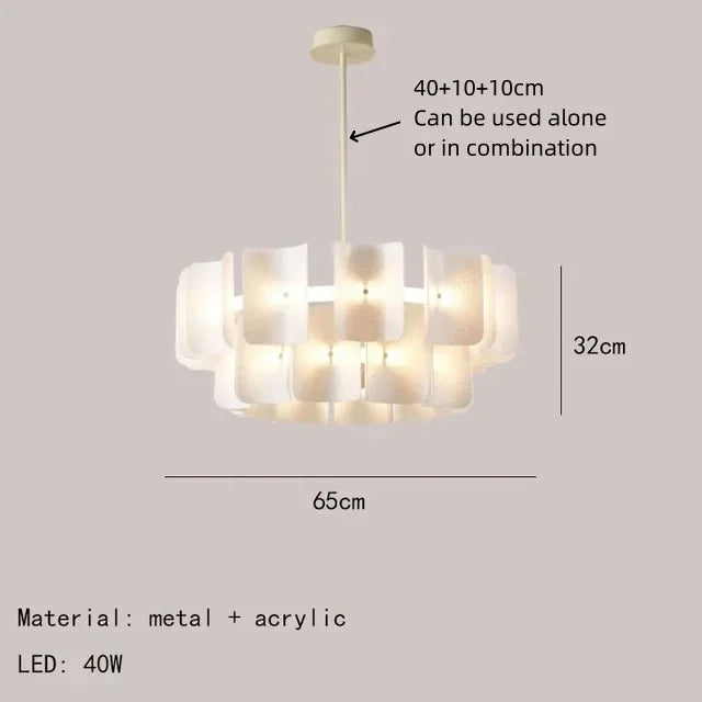 French Luxury New Acrylic LED Pendant Lamp Restaurant Living Room Bedroom Kitchen Hotel Designer Chandelier Home Decor Lighting