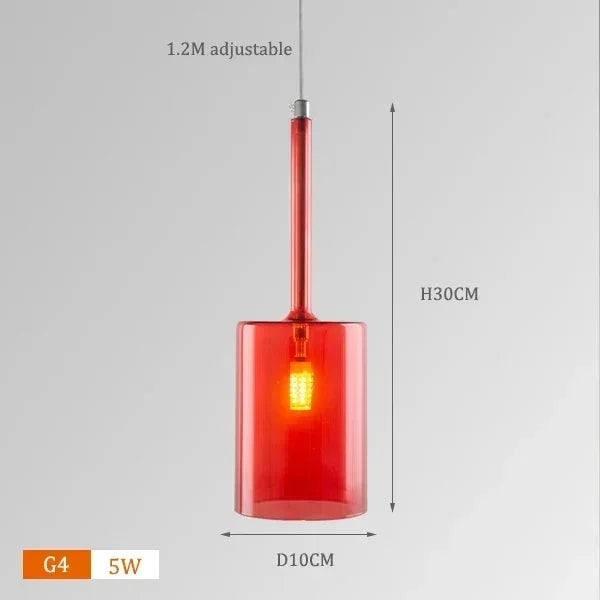 Italian Minimalist Designer Restaurant Chandelier Bar Glass Cup Hanging Light Bedroom Home Decoration LED Lighting Pendant Lamp