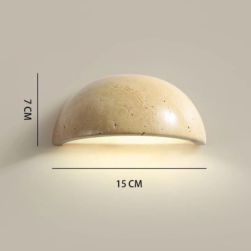 Bedroom bedside lamp designer creative living room background wall yellow cave stone wall light Japanese wabi-Sabi wind resident