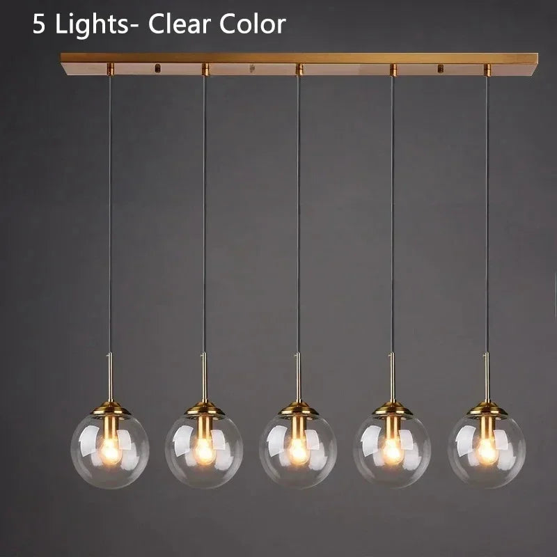 Modern 3-Light Glass Pendant Lamp – Adjustable Kitchen Island Hanging Light (E27)