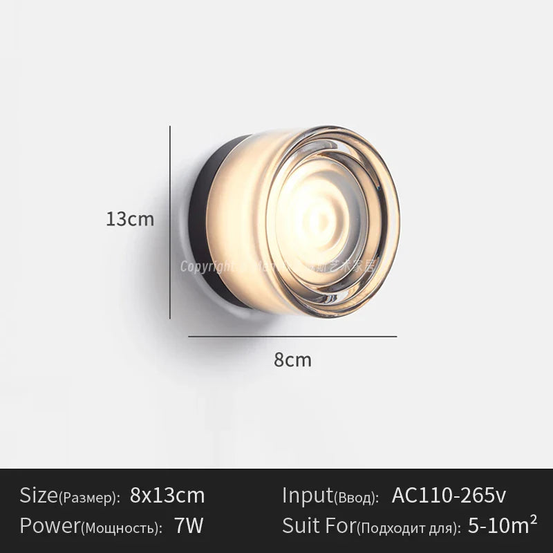 Modern Ribbed Glass Wall Light – Warm Ambient LED Wall Lamp