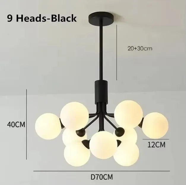 Modern Designer Minimalist Glass Ball Pendant Lamp Living Room Restaurant Bedroom Kitchen Hotel LED Chandelier Home Decor Lights