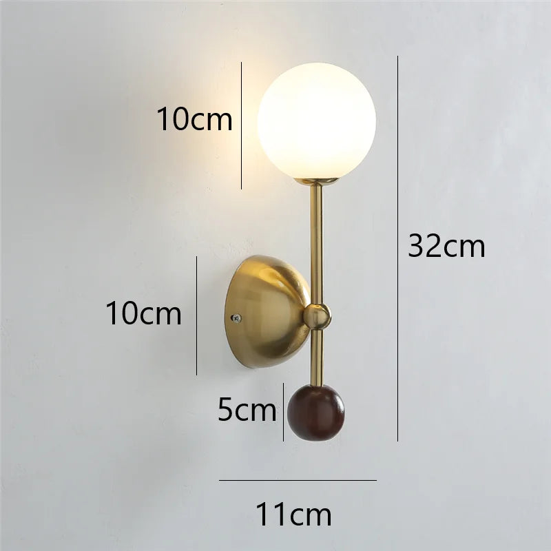 Wooden Glass Iron Art Wall Lamps Nordic Living Room Bedhead Corridor Balcony Decoration Lighting Fixtures Equipped with G9 Bulbs