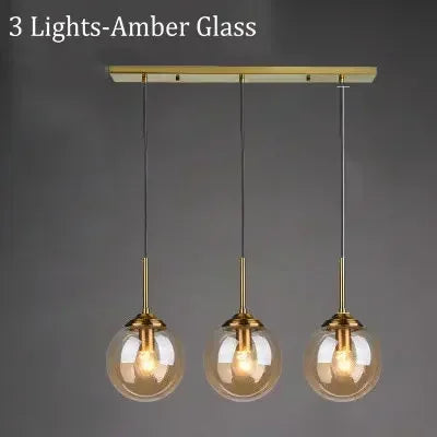 Modern 3-Light Glass Pendant Lamp – Adjustable Kitchen Island Hanging Light (E27)