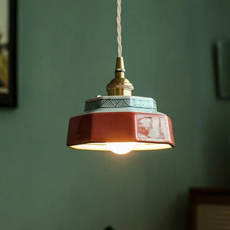 New Chinese-style retro ceramic pendant lights, Japanese-style guesthouse display windows, restaurant tea room bar counter islan