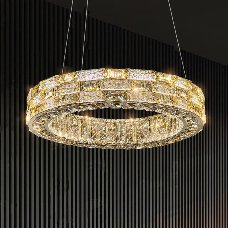 2025 Designer's New Restaurant Crystal Chandelier Luxury High-end Living Room Bedroom Light Dining Desk Bar Counter Pendant Lamp