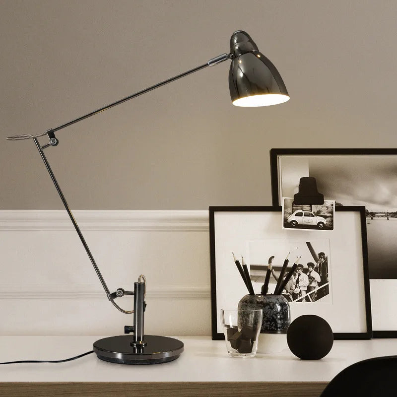 Nordic Simple Metal Folding Long Arm Desk Lamp Living Room Bedroom Bedside Study Luxury Intelligent Eye Protection Reading Light