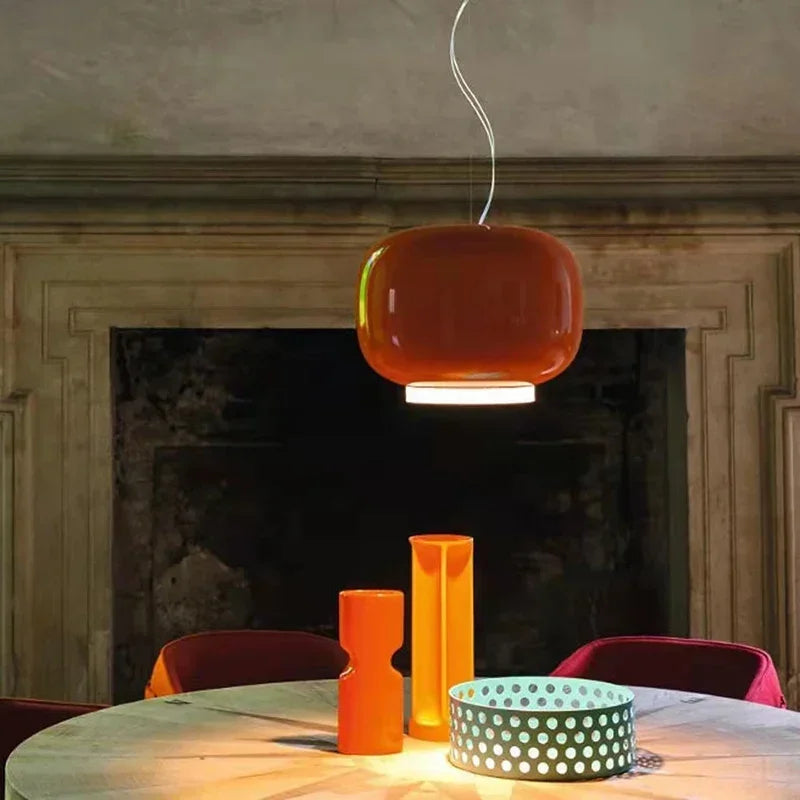 Italian Color Glass Pendant Light – Modern Designer LED Hanging Lamp
