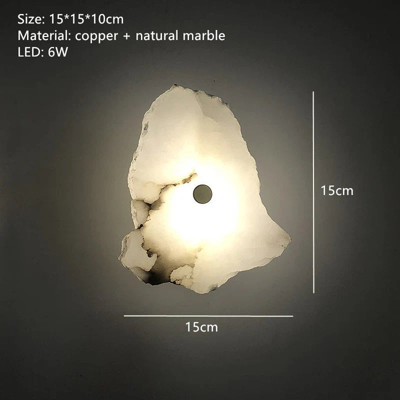 Natural Marble Wall Light – Sculptural LED Wall Sconce