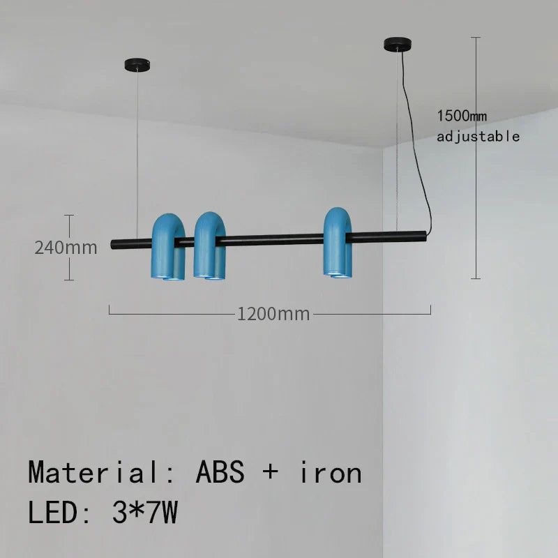 Modern Sculptural Chandelier – Black Pipe LED Ceiling Light