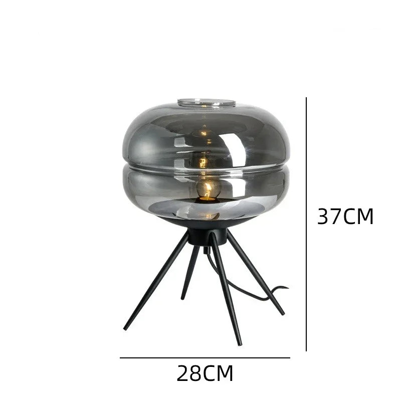 Nordic Minimalist Glass LED Desk Lamp – Modern Bedside Table Light for Bedroom & Living Room