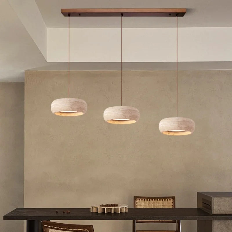 Designer Creative Bedroom Headboard Pendant Lamp Wabi Sabi Yellow Cave Stone LED Living Room Chandelier Foyer Corridor Lighting