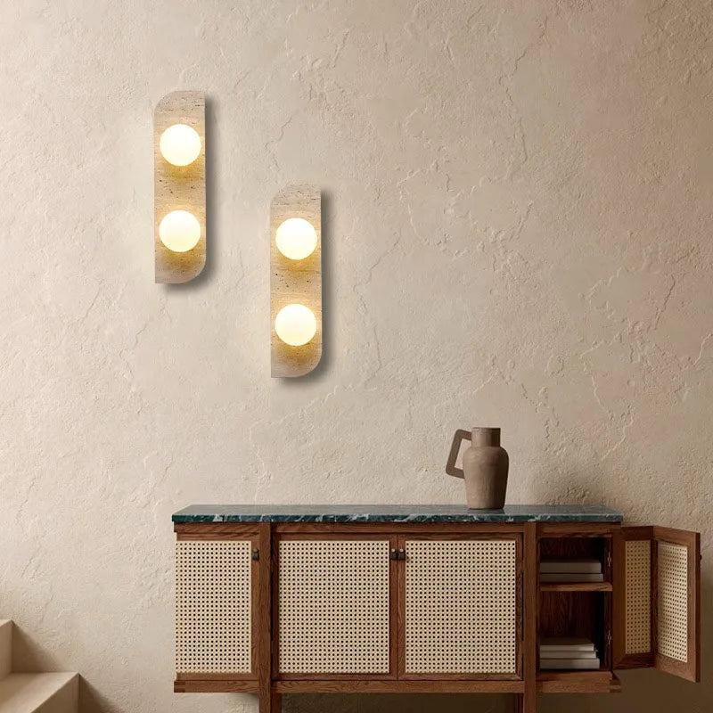 Retro yellow cave stone wall light wabi-Sabi Japanese style simple personality bedroom hallway background wall decorative lights