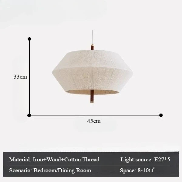 Modern Fabric Pendant Light – Minimalist Linen Ceiling Lamp