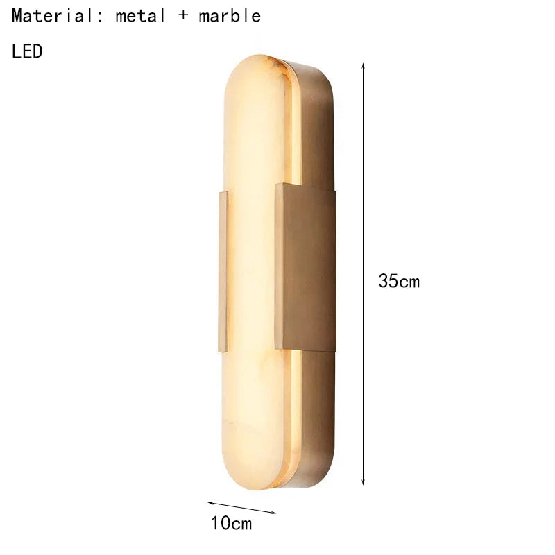 Marble LED Wall Light – Modern Vertical Ambient Sconce