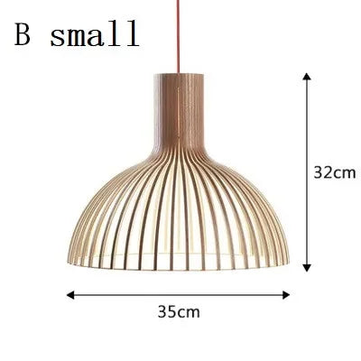 Hand-made Wooden Birdcage Pendant Lamp Netherlands Home Decoration E27 Suspension Light Indoor Led Lighting for Dining Room Bar