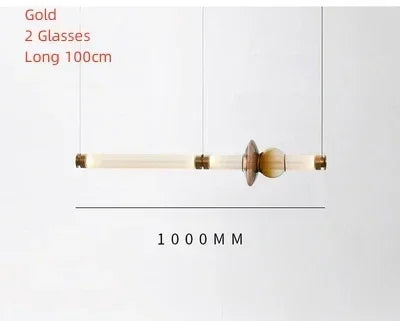 Nordic Linear Glass Pendant Light – Modern Dining Table Chandelier