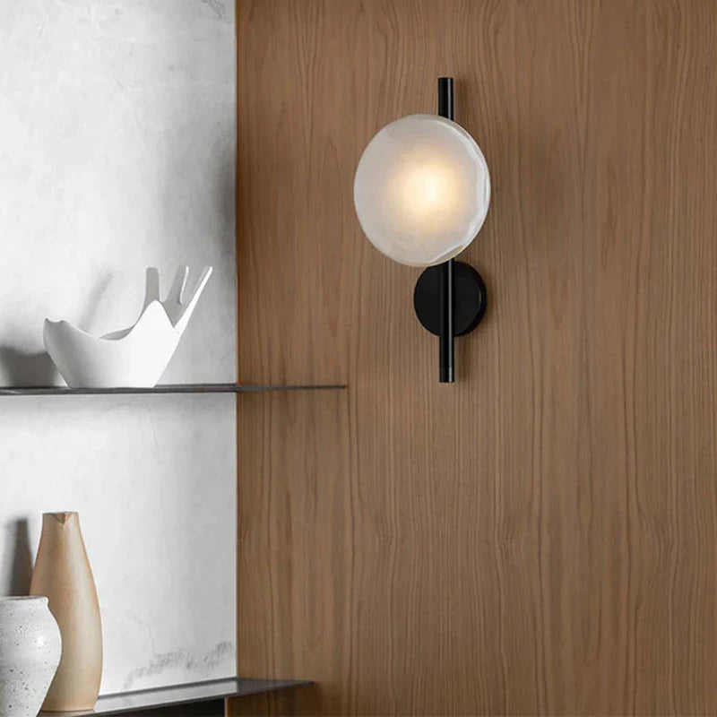 Modern Glass Disc Wall Light – Decorative LED Wall Sconce