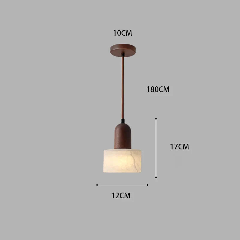 New marble master bedroom headboard chandelier new Chinese retro Wabi-Sabi advanced sense light luxury cable light