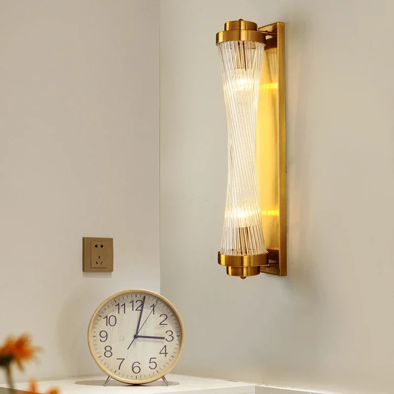 Postmodern Crystal Wall Lamps Living Room Bedside Sconce Lights LED Home Decor Thin Waisted Glass Wall Light Fixture Luminaire