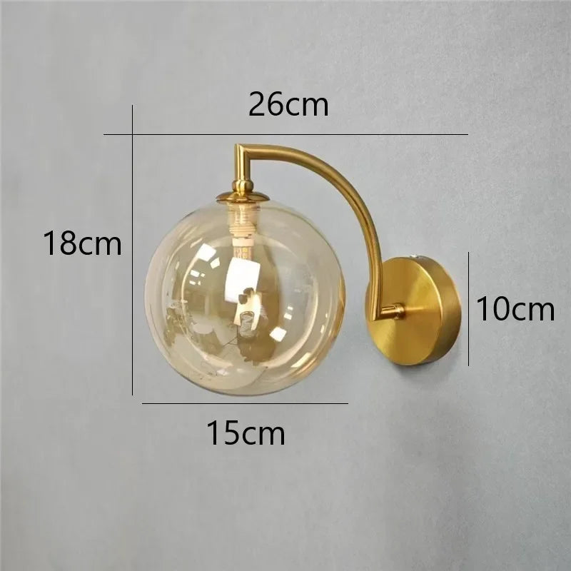 Modern Led Wall Lamps G9 Glass Ball Wall Light LED Minimalist Living Bedroom Bedside Sconce Dining Kitchen Indoor Light Fixtures