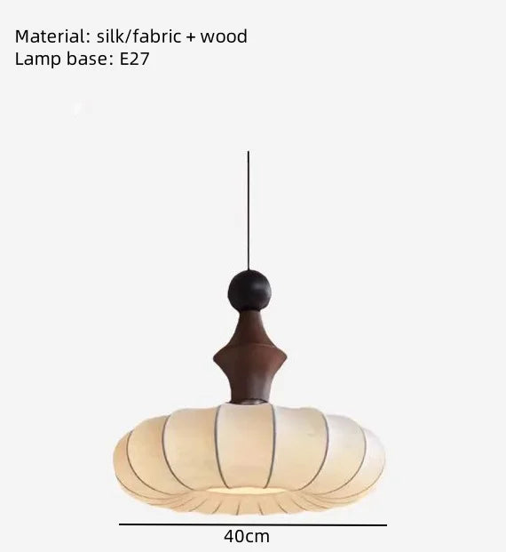 Japanese Style Fabric Pendant Light – Soft Lantern Ceiling Lamp