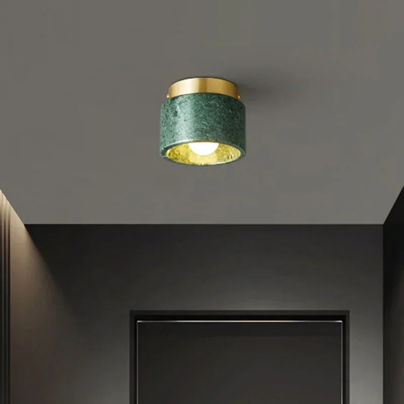 Nordic Walnut Stone Ceiling Lamp  Travertine Bedroom Corridor Downlight E27 G9 Hallway Aisle Decoration Light Fixtures