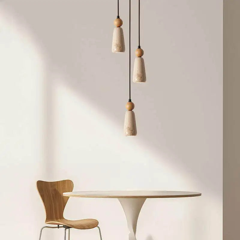 Yellow Travertine LED Hanging Lamps Home Decor Bedside Living Room Kitchen Children's Room Nordic Pendant Light Hanglamp