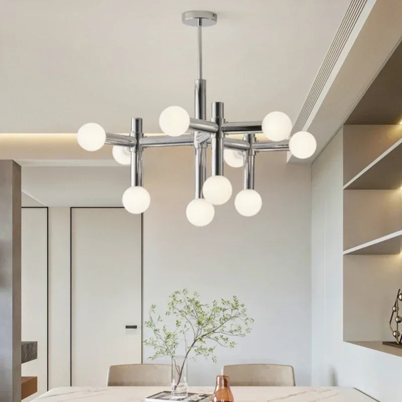 Italian Designer Stainless Steel Magic Bean LED Pendant Lamp Living Room Bedroom Restaurant Study Chandelier Art Decor Lighting
