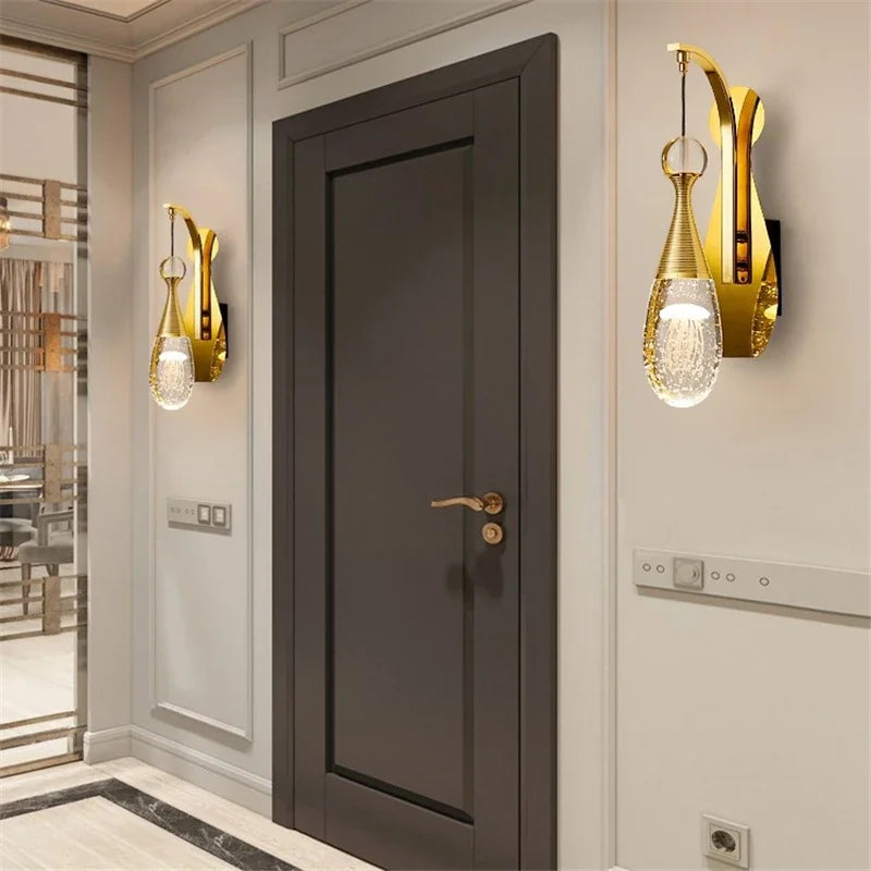 Nordic Modern Luxury Crystal Wall Lamps Living Room Wall Decor Jellyfish Wall Lights Corridor Aisles Wall Sconce Light Fixtures