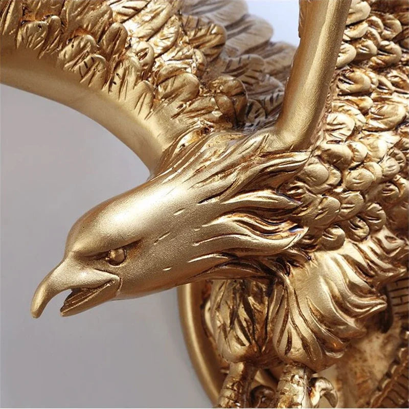 Modern Creative Resin Eagle Wall Lamp Nordic Living Room LED Wall Lights The Eagle Spread Its Wings Wall Decor Light Fixture E27