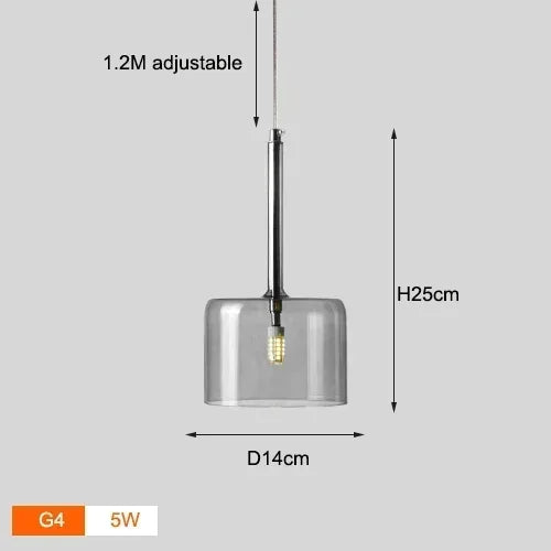 Italian Minimalist Designer Restaurant Chandelier Bar Glass Cup Hanging Light Bedroom Home Decoration LED Lighting Pendant Lamp