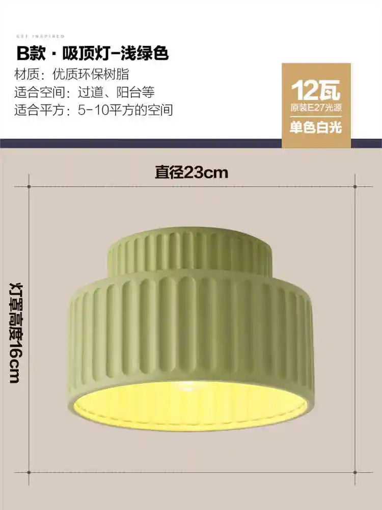 Modern Ribbed Pendant Light – Textured Resin Ceiling Lamp