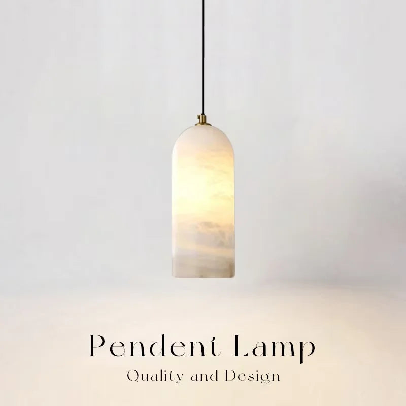 Golden Nordic Modern Spanish Natural Marble LED Chandelier Dining Room Bedroom Indoor Home Decor Hanging Atmospheric Fixtures
