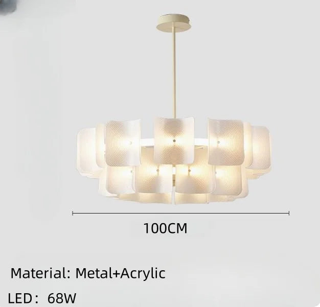 French Luxury New Acrylic LED Pendant Lamp Restaurant Living Room Bedroom Kitchen Hotel Designer Chandelier Home Decor Lighting