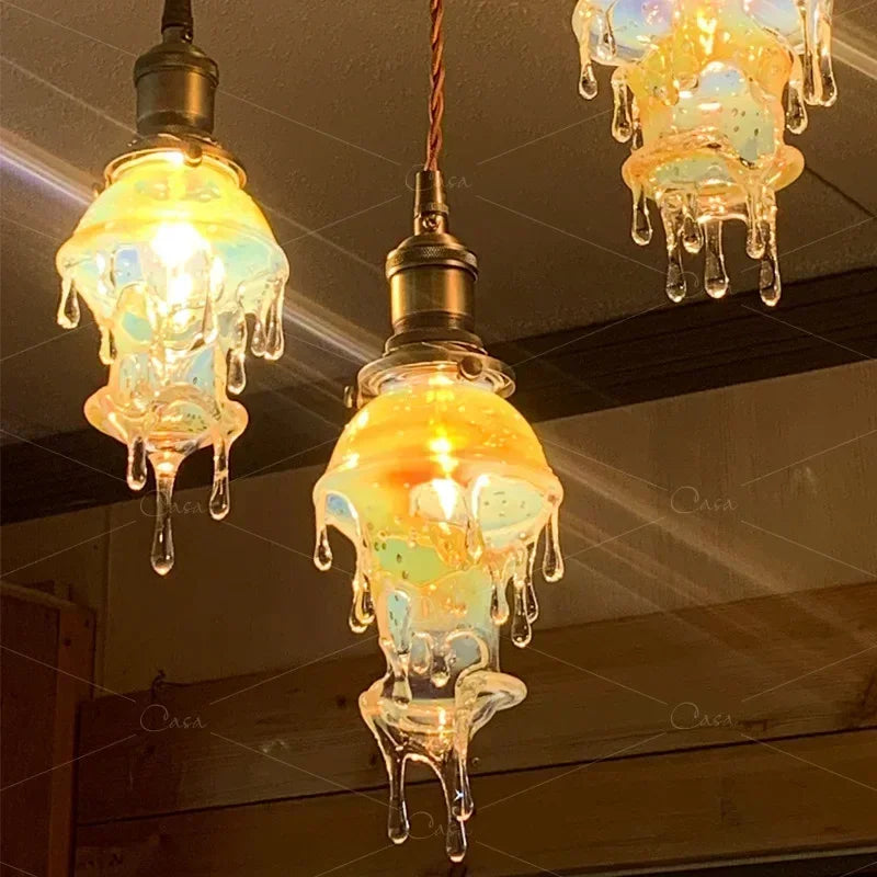 Modern Creative Melting Candle Droplets LED Pendant Lamp Living Room Restaurant Bar Bedroom Designer Chandelier Art Decor Light