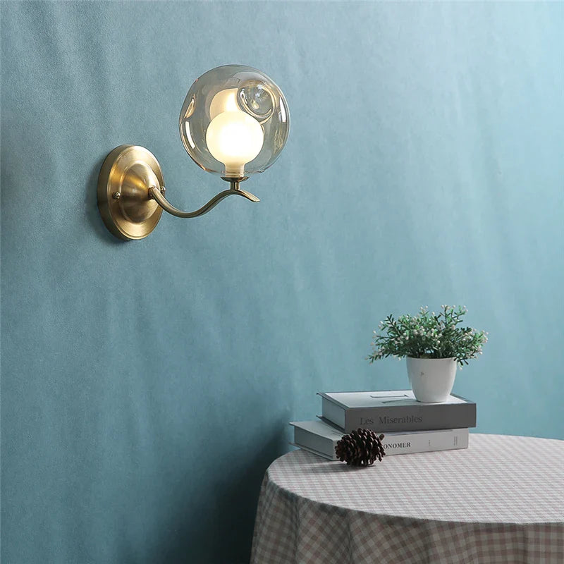 Nordic Creative Wall Lamps LED G9 Color Glass Wall Lights Modern Minimalist Living Bedroom Bedside Lamp Indoor Lighting Fixtures