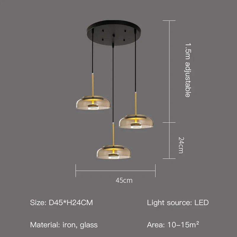 Luxury Glass Pendant Light – Modern Nordic Hanging Lamp for Dining & Kitchen