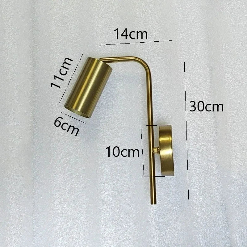 Nordic Bedroom Bedside Wall Lamps Golden Ones Rotatable LED Reading Wall Lamp Modern Minimalist Creative Adjustable Wall Lights