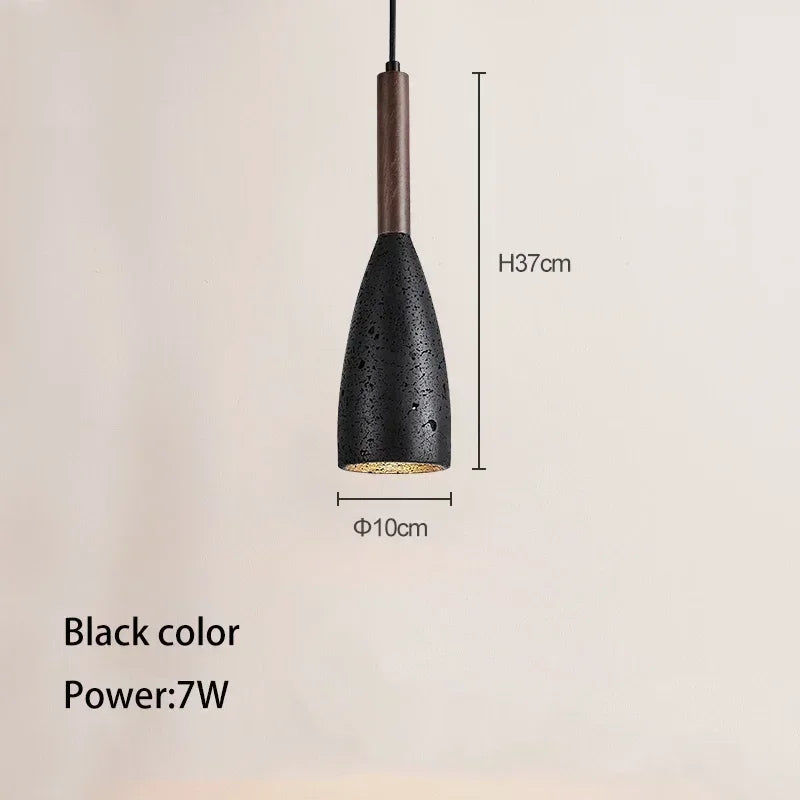 Modern Stone Pendant Light G9 LED – Minimalist Hanging Lamp for Bedroom & Study