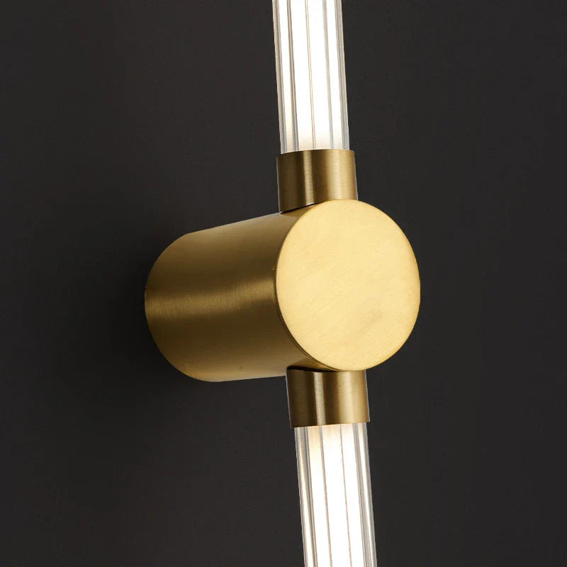 Modern Copper Wall Lamps Luxury Gold Geometric Lines Wall Lights Bedroom Bedside Lamp Living Room Background Wall Decor Lighting