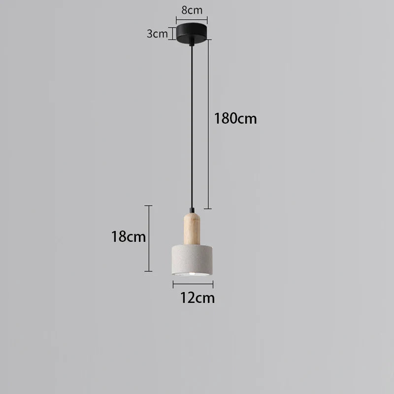 Wabi-sabi bedroom bedside chandelier Nordic simple modern entrance restaurant bar creative cement small ceiling light