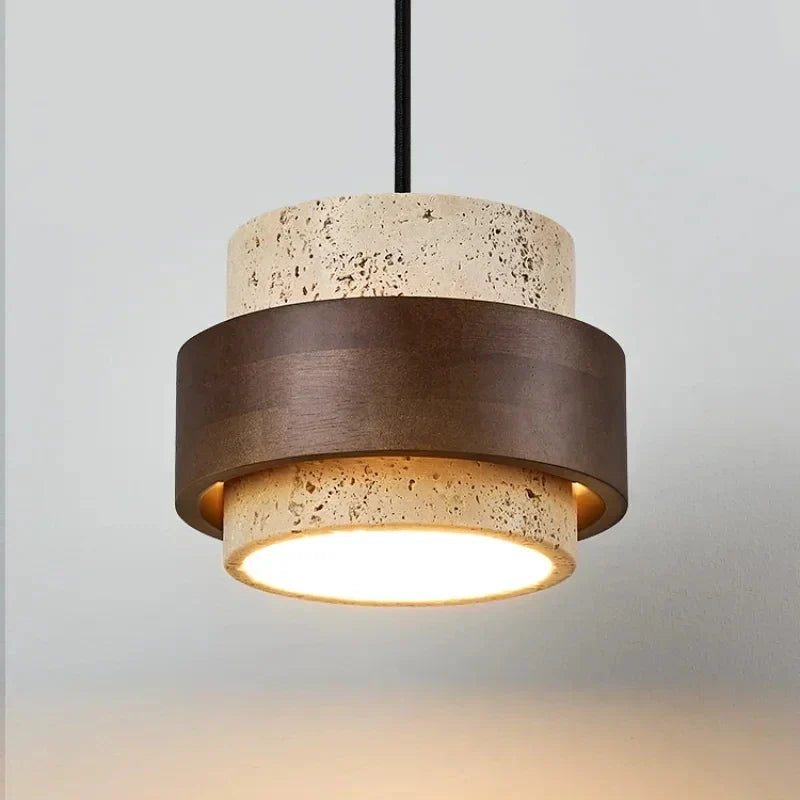 Nordic Minimalist Wabi Sabi Yellow Travertine Chandelier B&B Restaurant Bar Pendant Lights Home Dining Room Bedside Wall Light