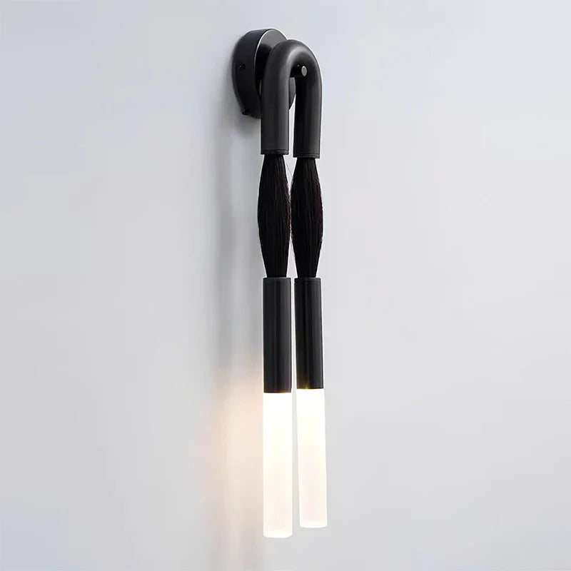 Horsehair solid brass wall sconce 76cm
