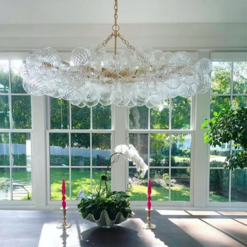 Modern French Creative Glass Chandelier Living Room Restaurant Bedroom Villa Kitchen Luxury LED Pendant Lamp Art Decor Lighting