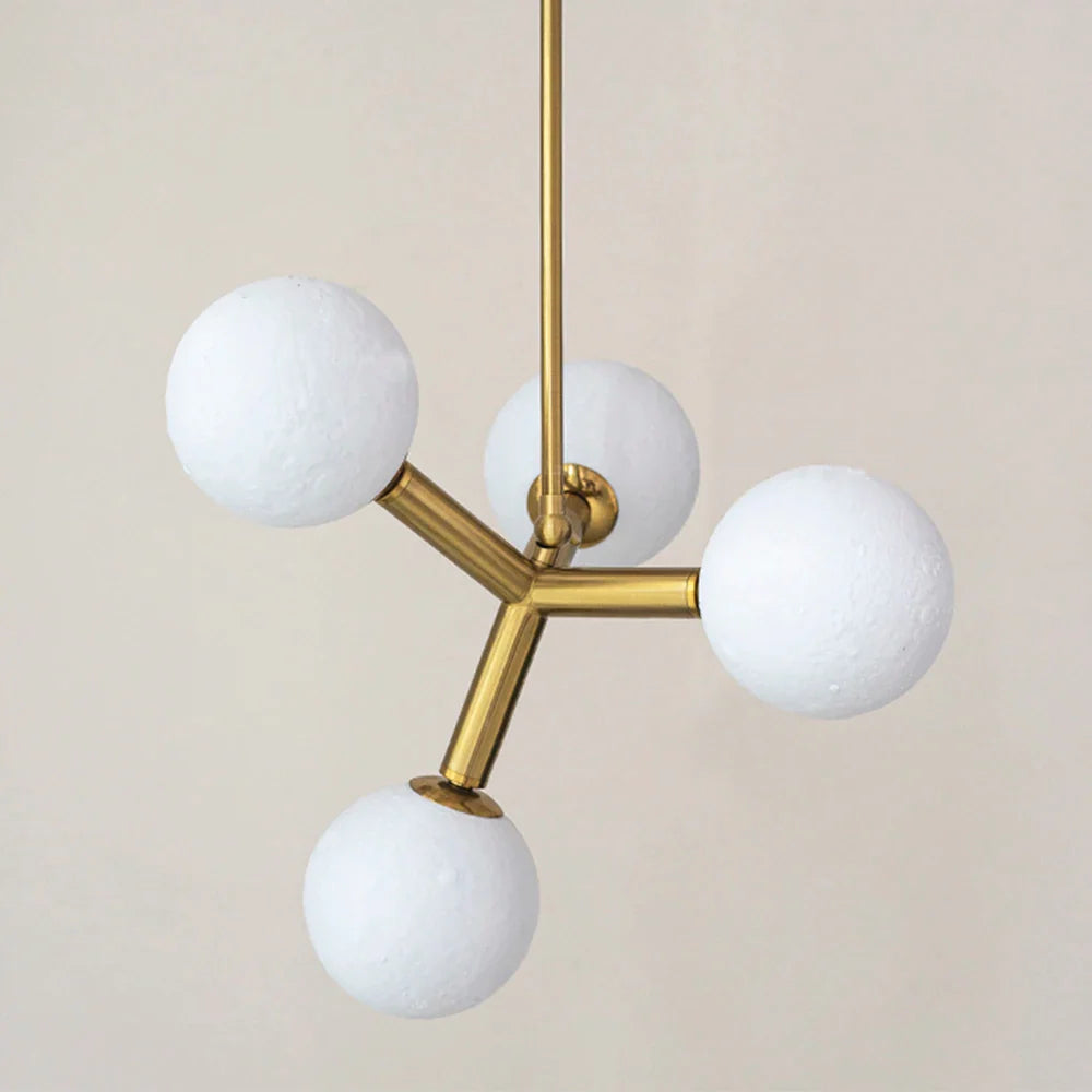 Nordic Planet Chandelier Moon Glass Ball Light – Modern LED Ceiling Pendant