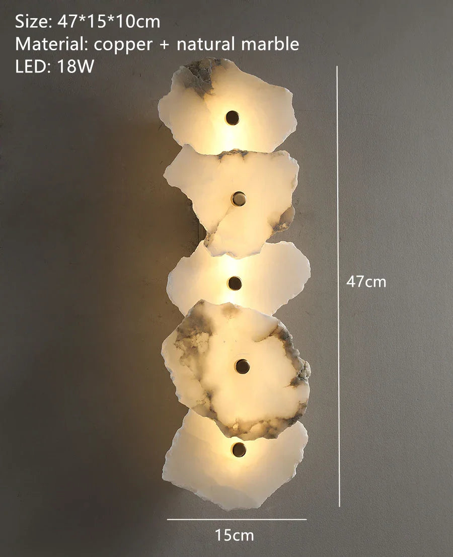 Natural Marble Wall Light – Sculptural LED Wall Sconce
