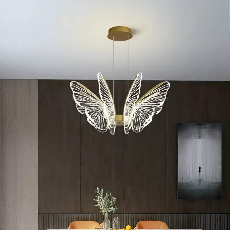 Butterfly Chandelier Minimalist arcylic hanging lights Creative lustres suspendu Living Room Bedroom kitchen island chandelier